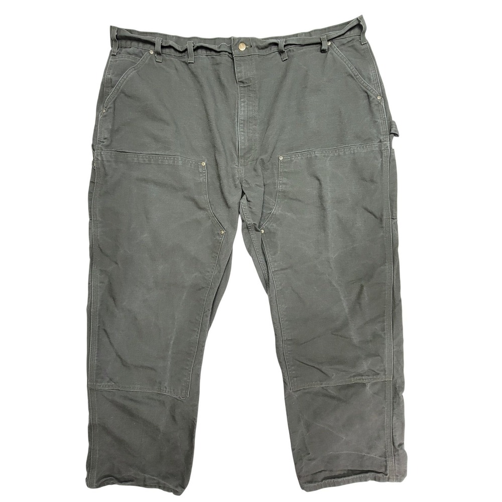 Carhartt Double Knee B01 MOS Mens 48x30 Moss Green Work Pants Made in USA